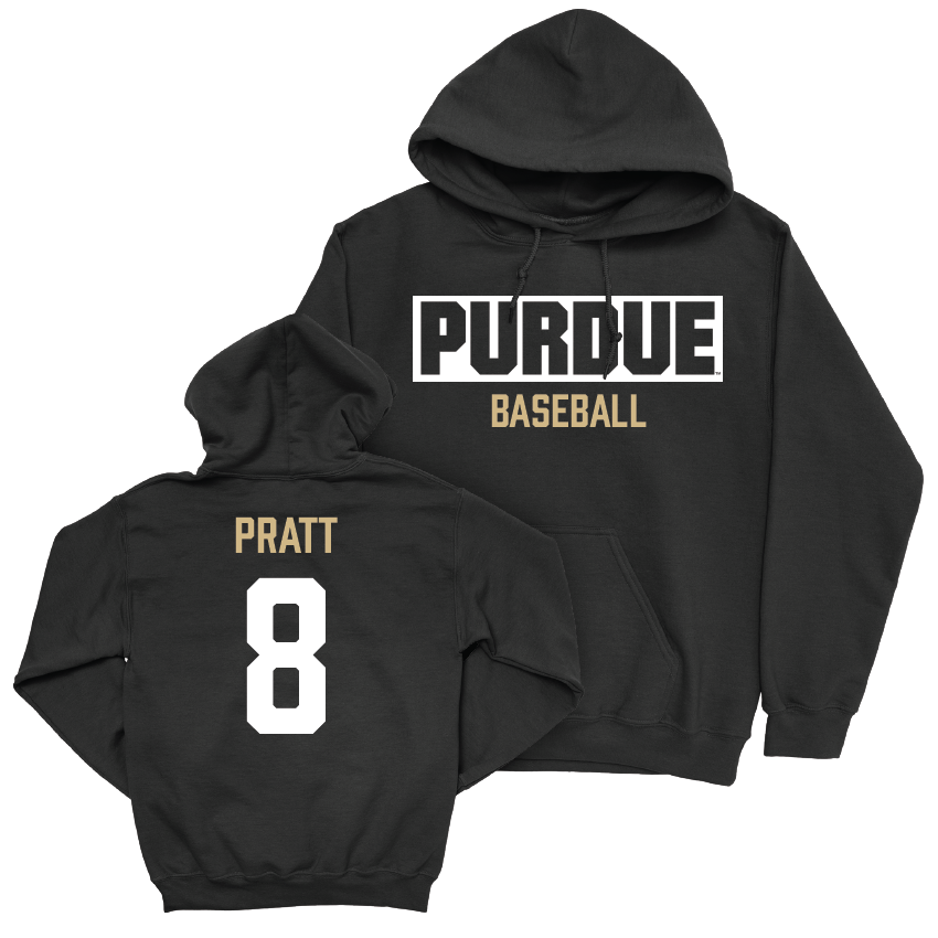 Baseball Black Staple Hoodie  - Davis Pratt