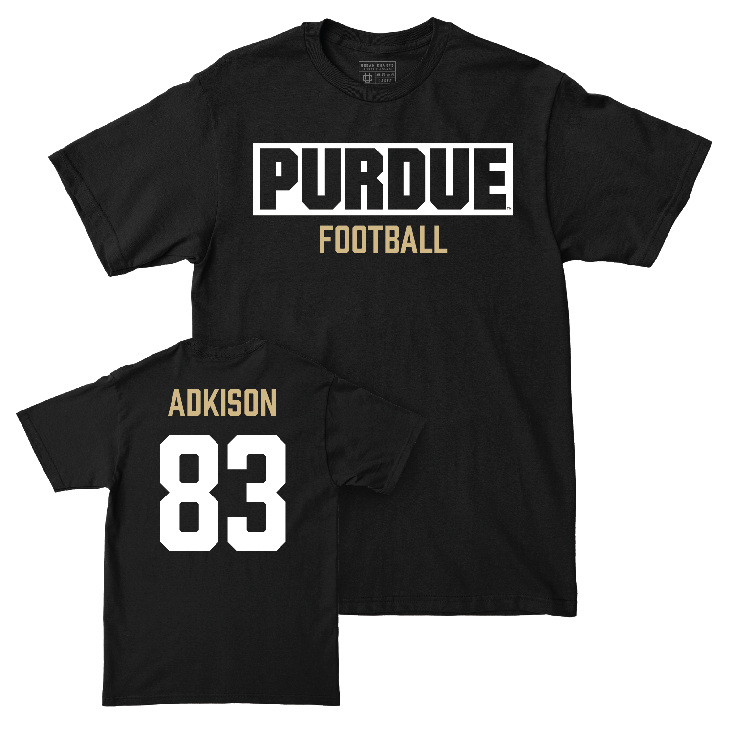 Football Black Staple Tee - Andrew Adkison | #83 Youth Small