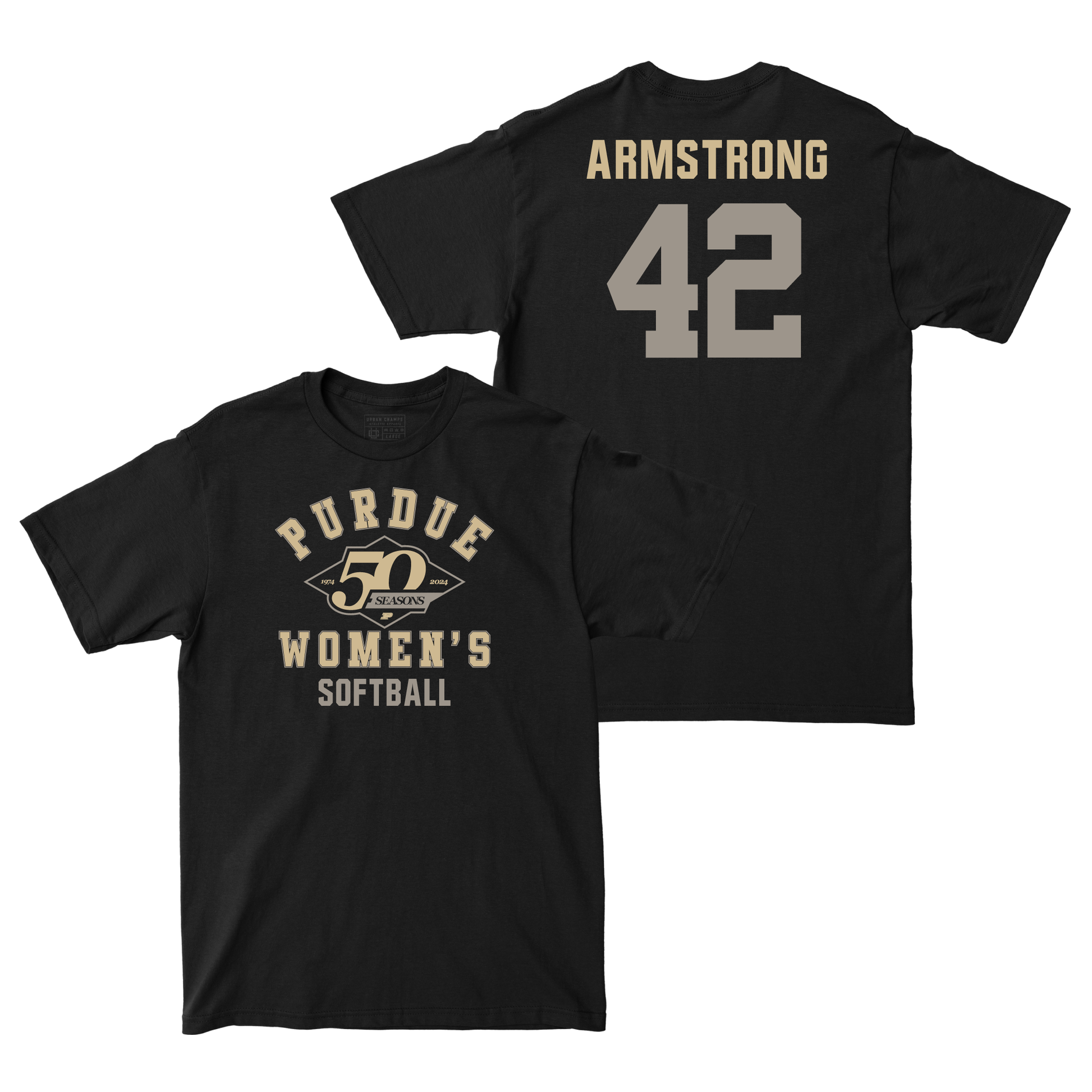 50th Anniversary Softball Diamond Black Tee - Ansley Armstrong Small