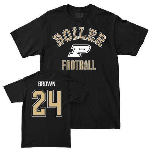 Football Black Classic Tee - Anthony Brown | #24 Youth Small