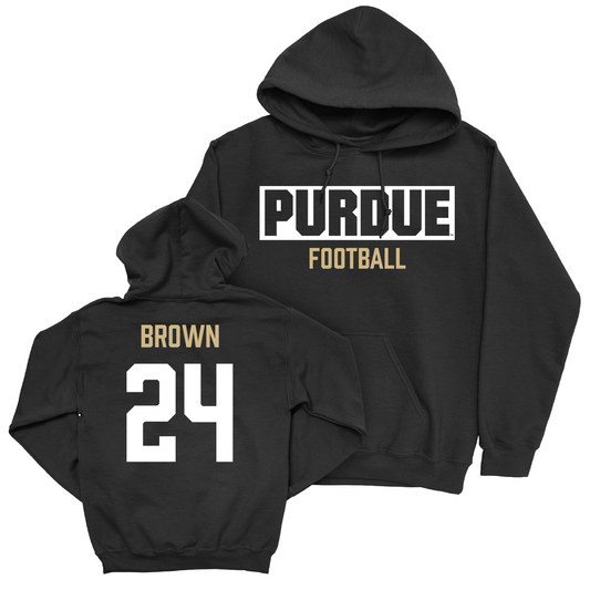 Football Black Staple Hoodie - Anthony Brown | #24 Youth Small