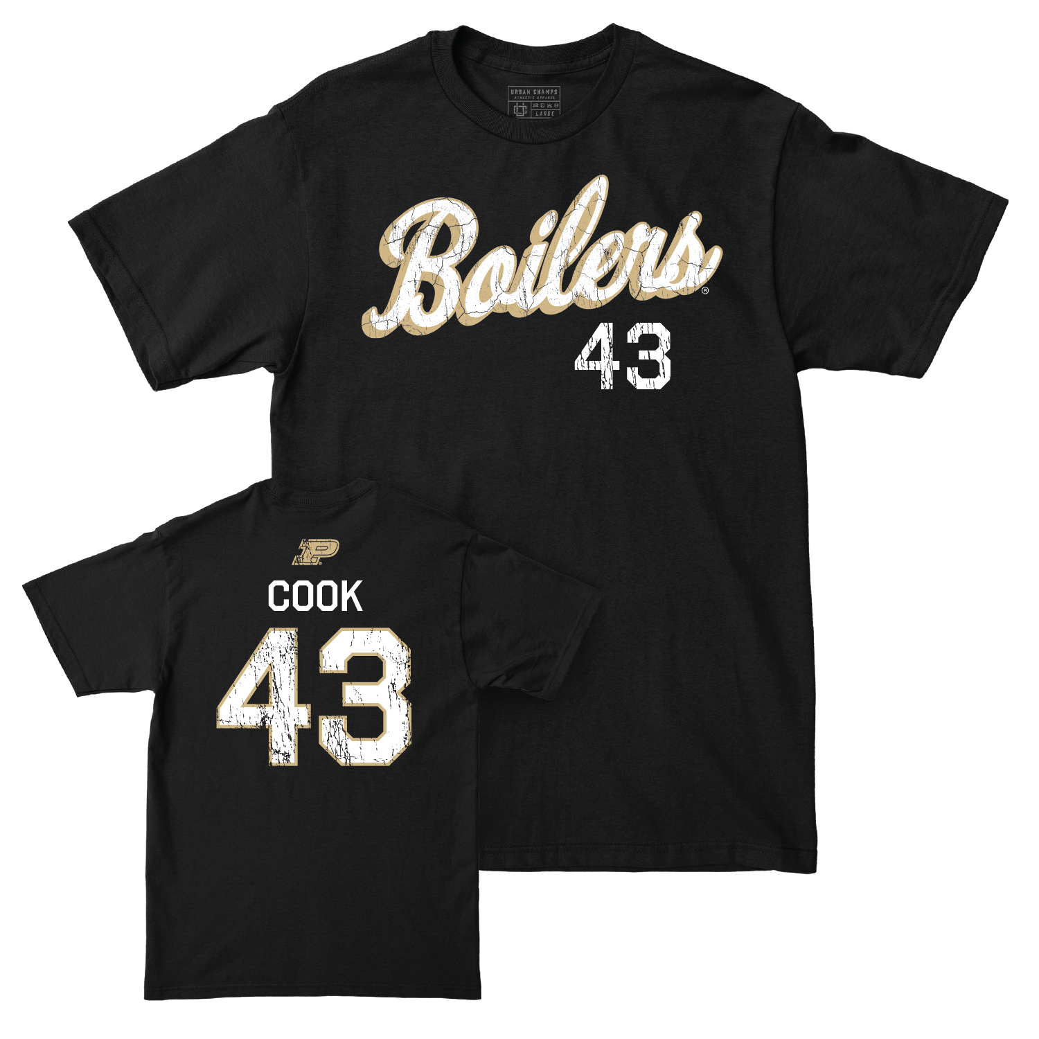 Baseball Black Script Tee - Avery Cook | #43 Youth Small