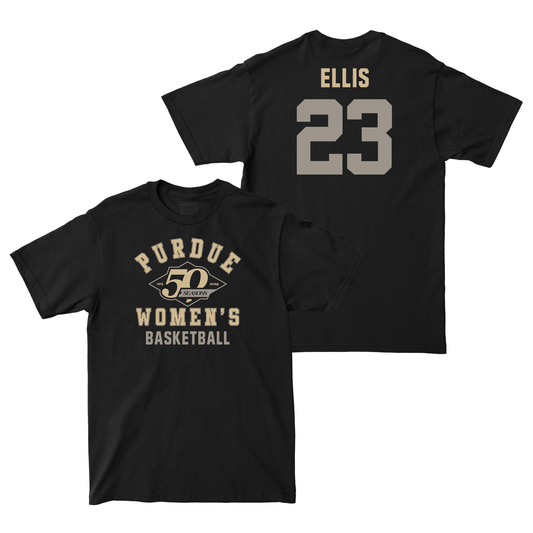 50th Anniversary Women's Basketball Diamond Black Tee - Abbey Ellis | #23 Small