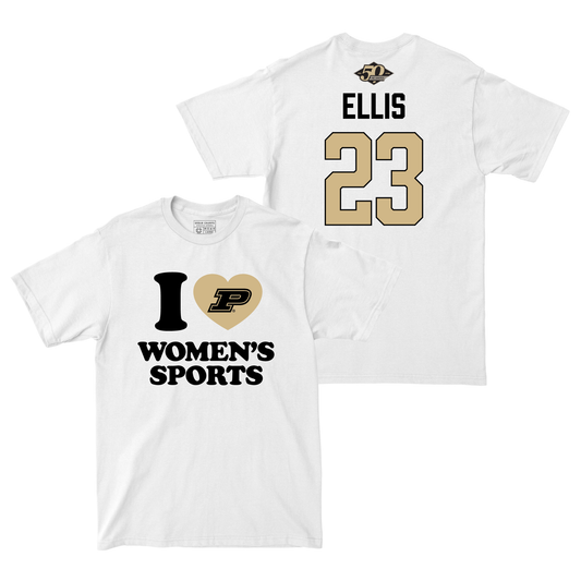 50th Anniversary Women's Basketball Love Sports White Comfort Colors Tee - Abbey Ellis | #23 Small