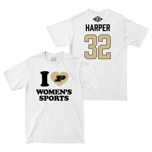 50th Anniversary Women's Basketball Love Sports White Comfort Colors Tee - Alaina Harper Small