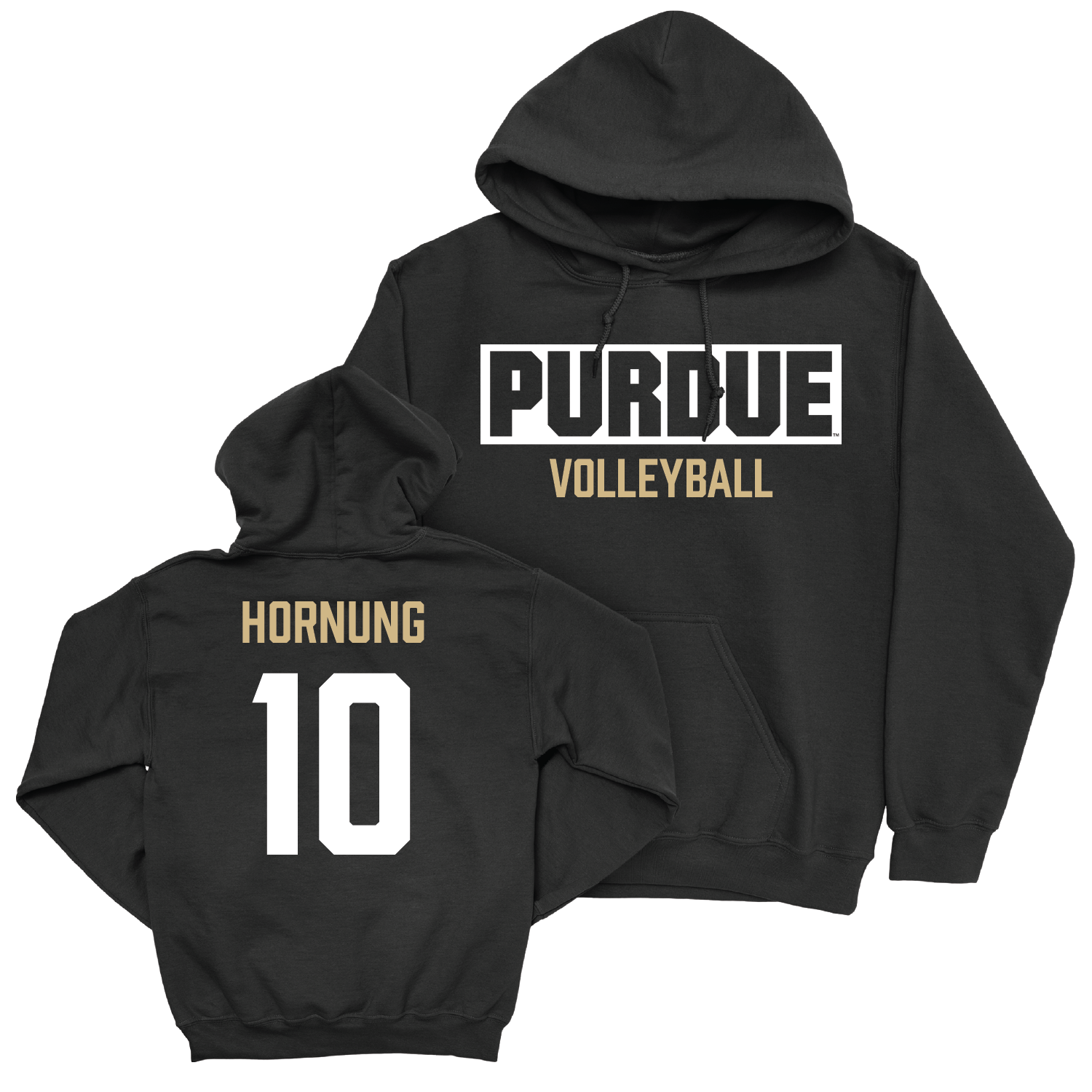 Women's Volleyball Black Staple Hoodie - Ali Hornung | #10 Youth Small