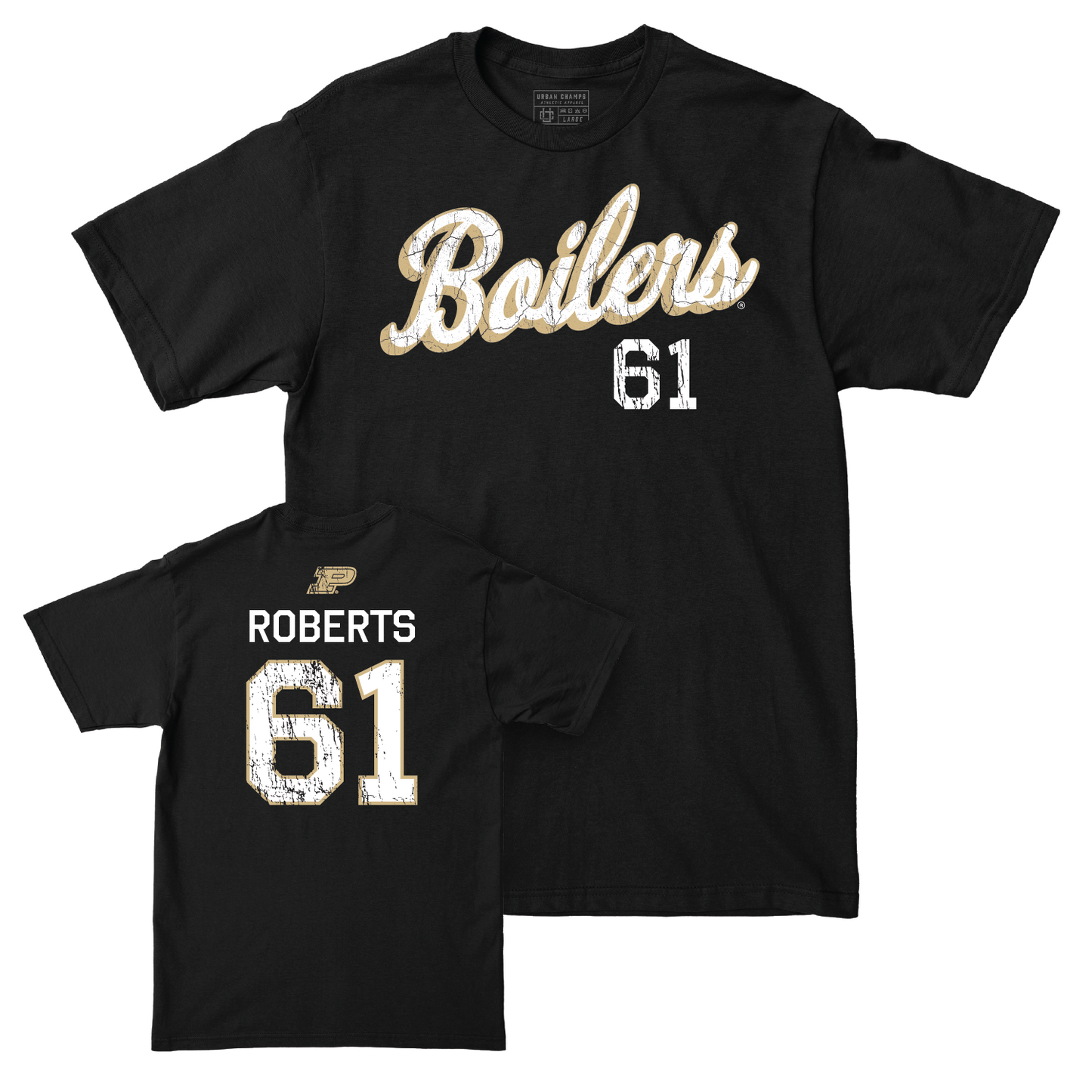 Football Black Script Tee - Aaron Roberts | #61 Youth Small