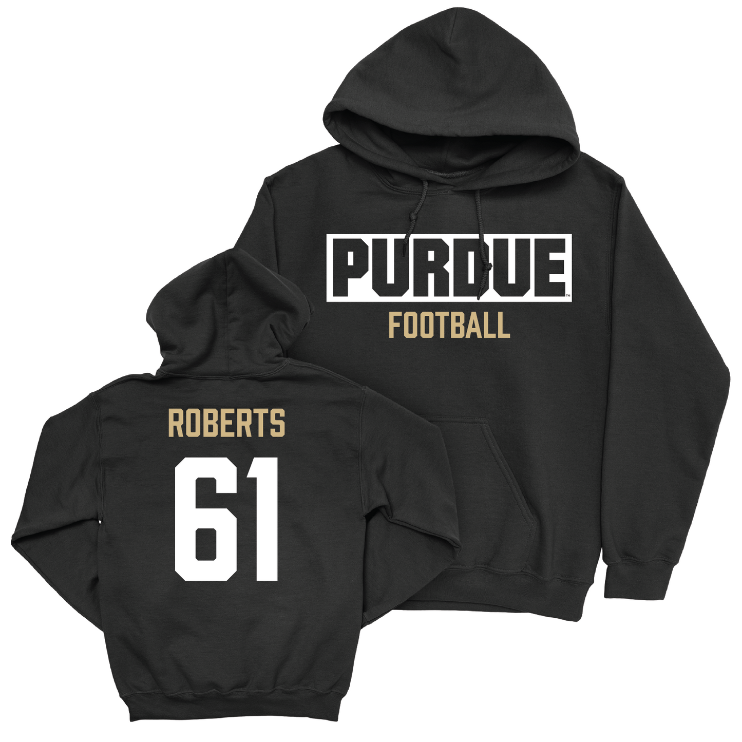 Football Black Staple Hoodie - Aaron Roberts | #61 Youth Small