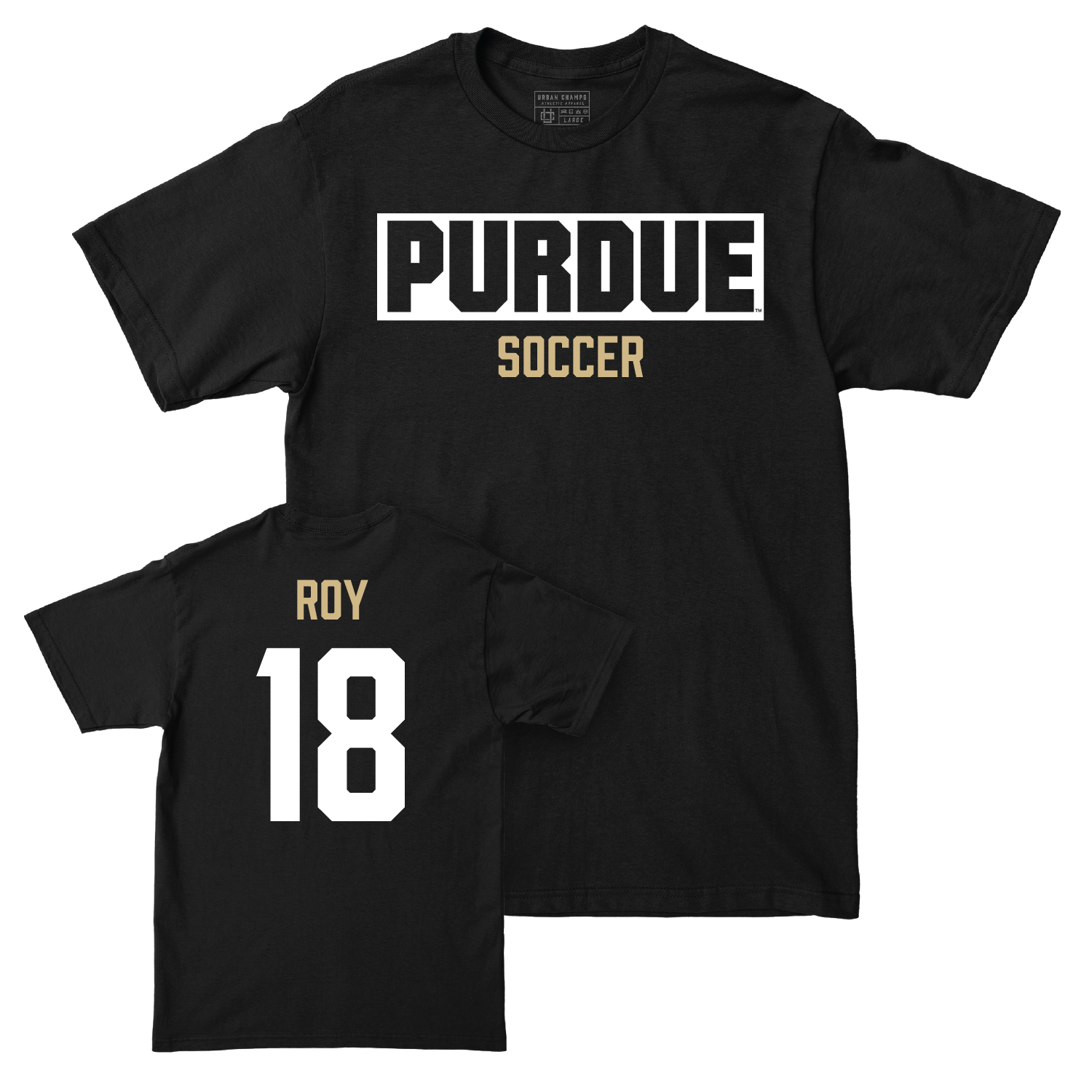 Women's Soccer Black Staple Tee - Abigail Roy | #18 Youth Small