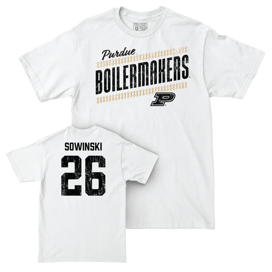 Football White Slant Comfort Colors Tee - Andrew Sowinski | #26 Youth Small
