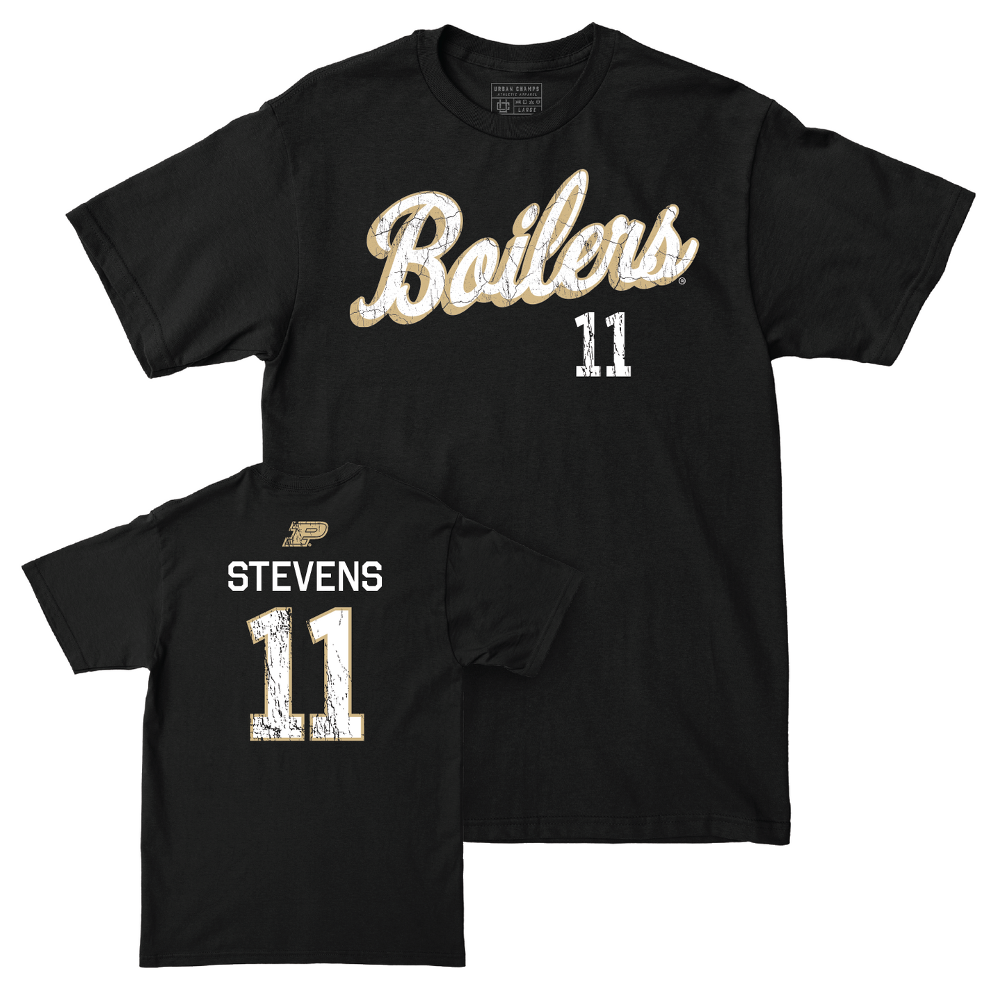 Football Black Script Tee - Antonio Stevens | #11 Youth Small