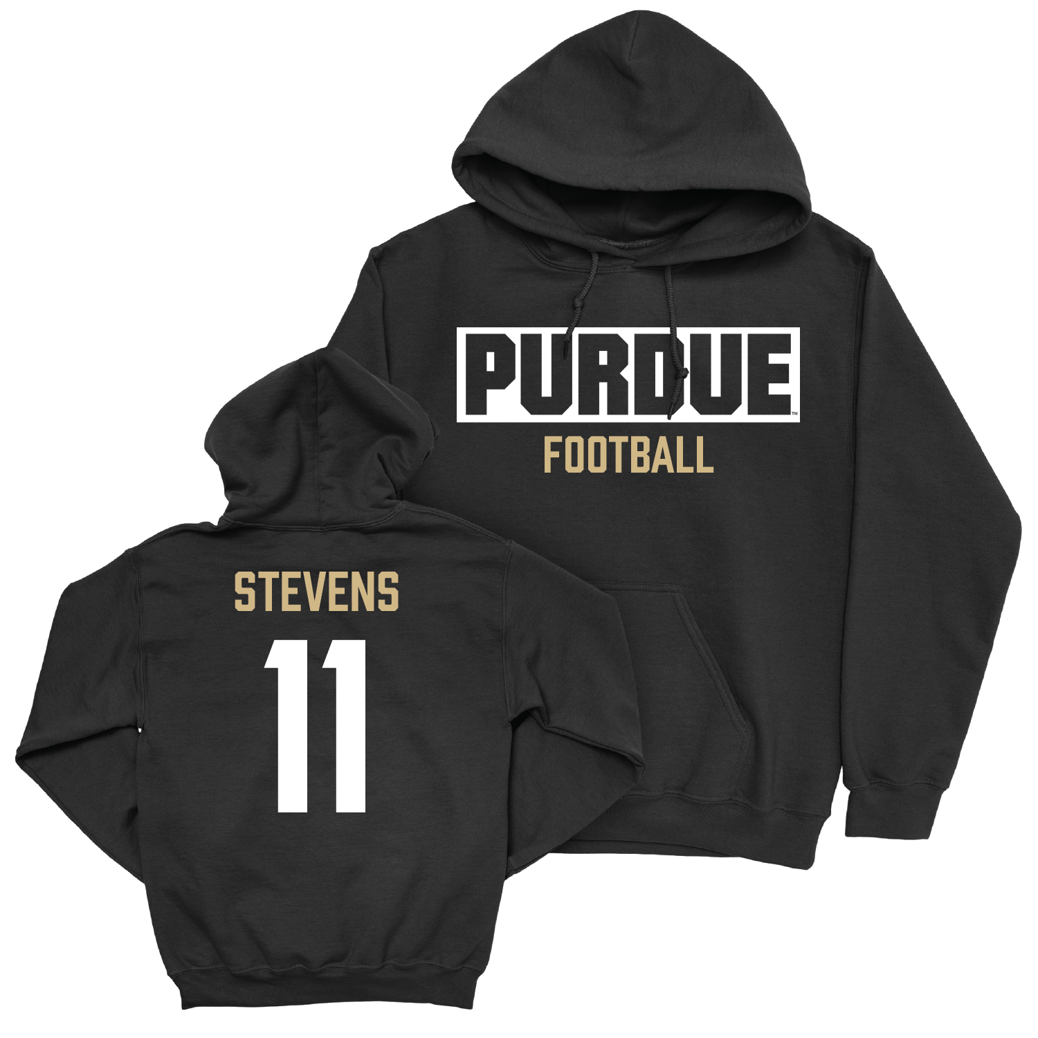 Football Black Staple Hoodie - Antonio Stevens | #11 Youth Small