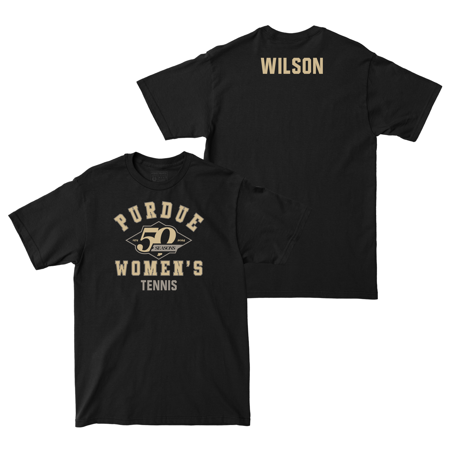 50th Anniversary Women's Tennis Diamond Black Tee - Ashlie Wilson Small