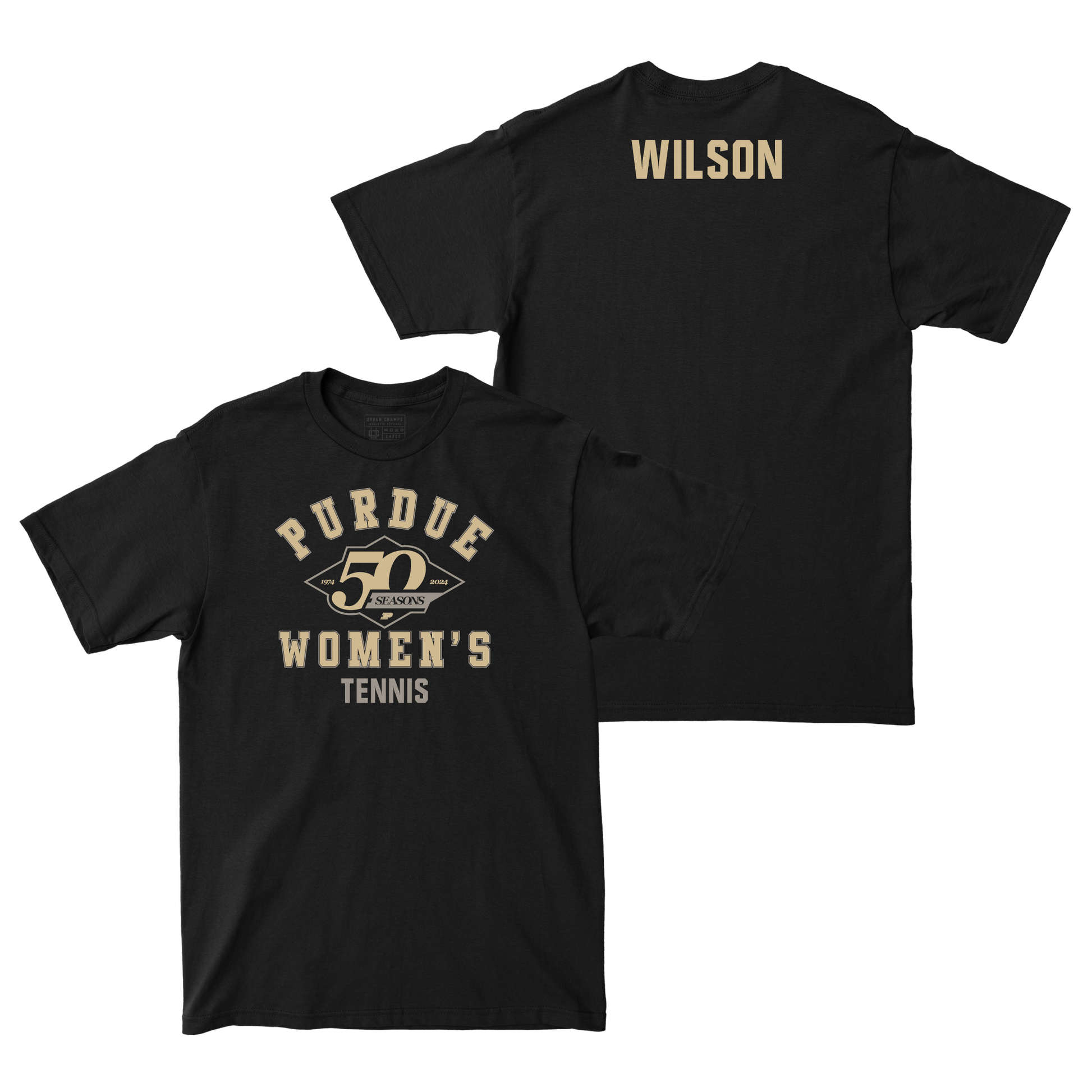 50th Anniversary Women's Tennis Diamond Black Tee - Ashlie Wilson Small