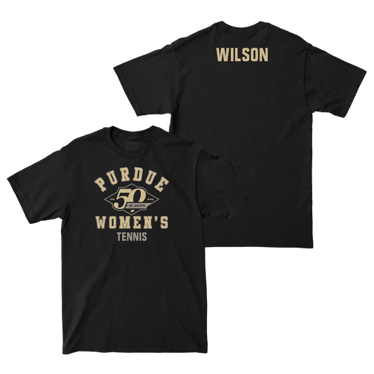 50th Anniversary Women's Tennis Diamond Black Tee - Ashlie Wilson Small