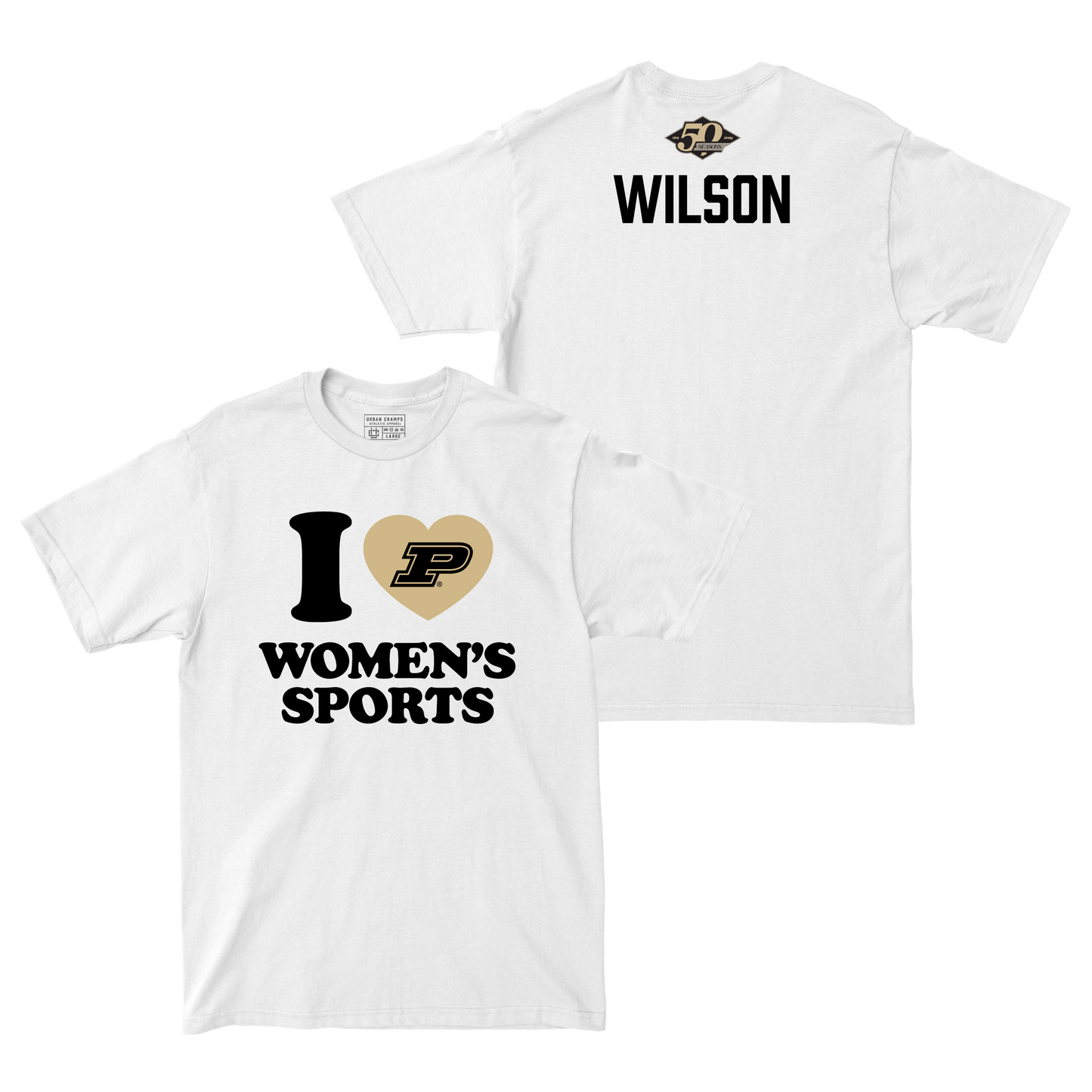 50th Anniversary Women's Tennis Love Sports White Comfort Colors Tee - Ashlie Wilson Small