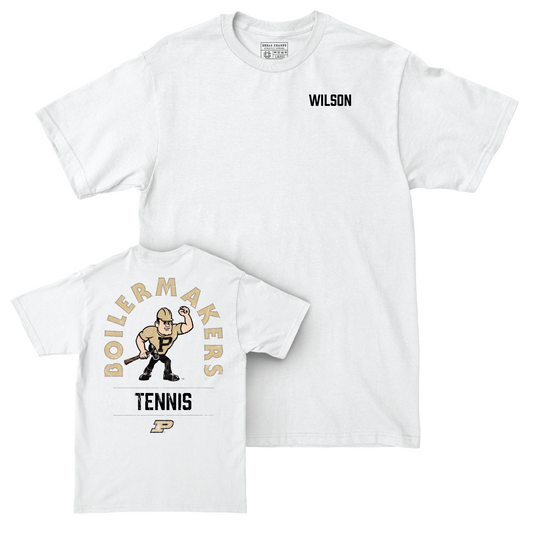 Women's Tennis White Mascot Comfort Colors Tee - Ashlie Wilson Youth Small