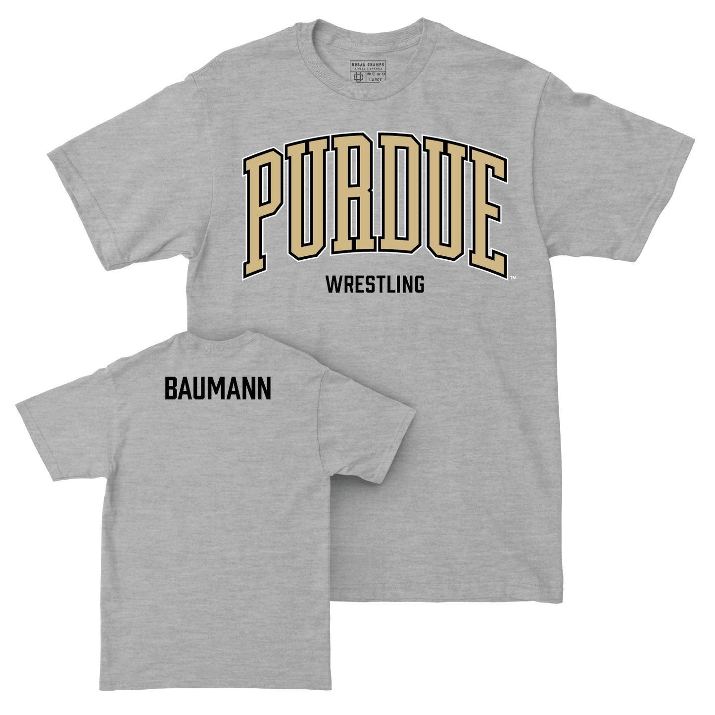 Wrestling Sport Grey Arch Tee - Brody Baumann Youth Small