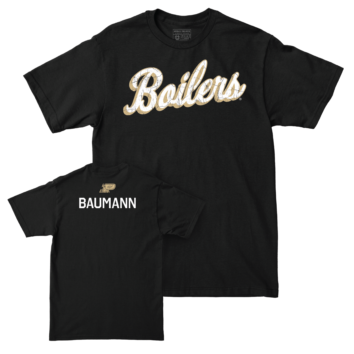 Wrestling Black Script Tee - Brody Baumann Youth Small