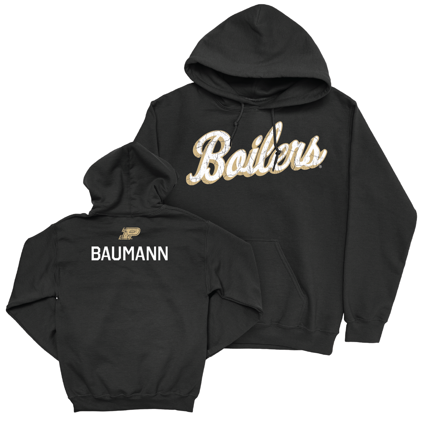 Wrestling Black Script Hoodie - Brody Baumann Youth Small