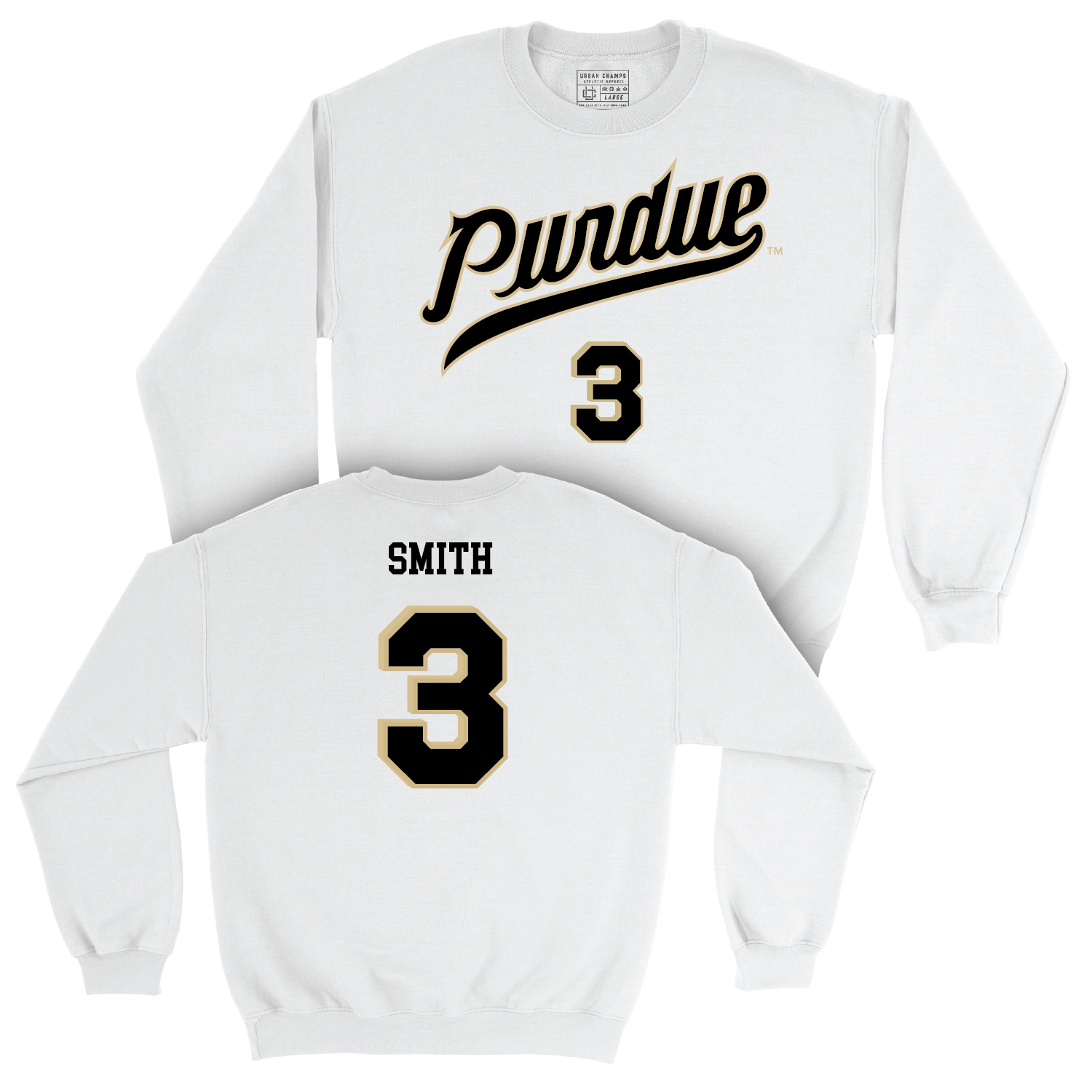 Men's Basketball White Shirsey Crew - Braden Smith | #3 Youth Small