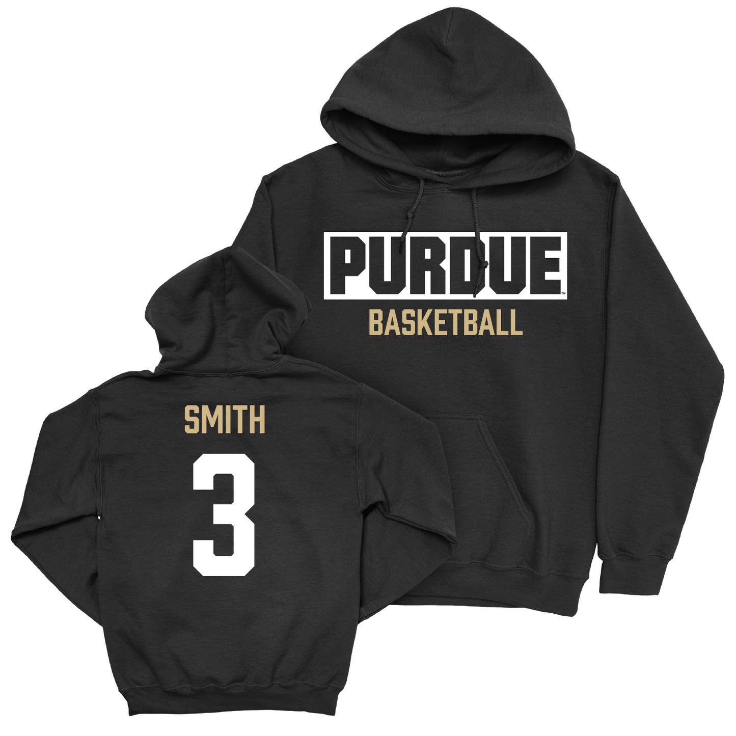 Men's Basketball Black Staple Hoodie - Braden Smith | #3 Youth Small