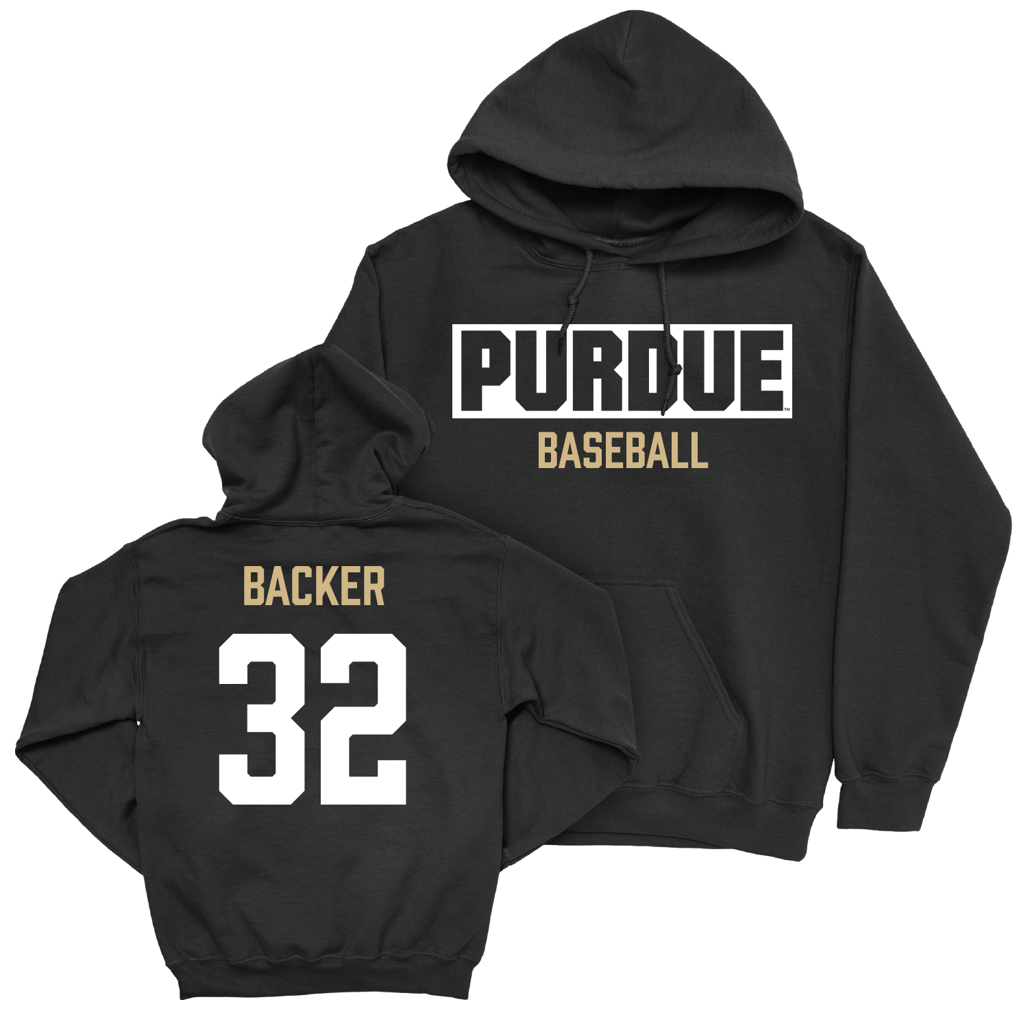 Baseball Black Staple Hoodie - CJ Backer | #32 Youth Small