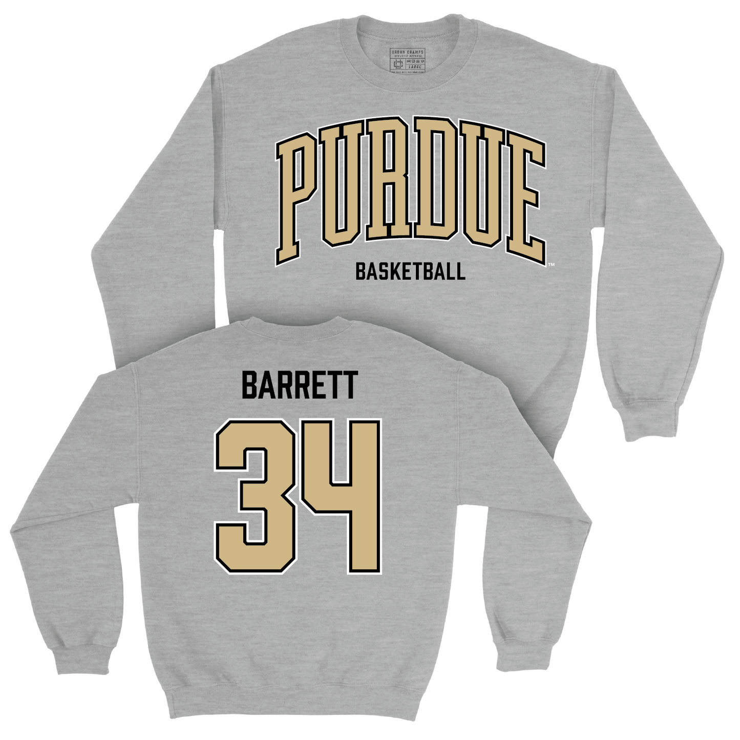 Men's Basketball Sport Grey Arch Crew - Carson Barrett | #34 Youth Small