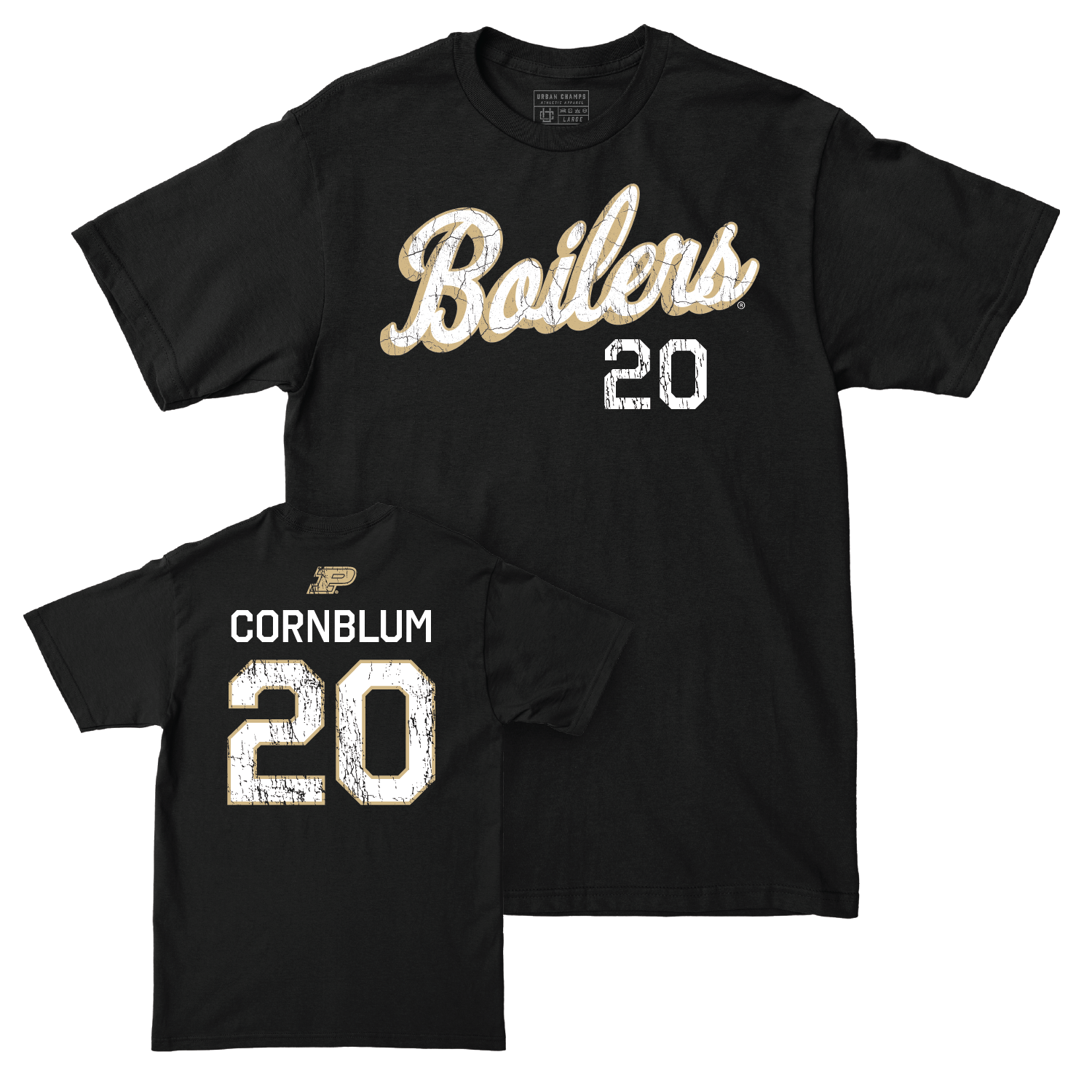 Baseball Black Script Tee - Couper Cornblum | #20 Youth Small