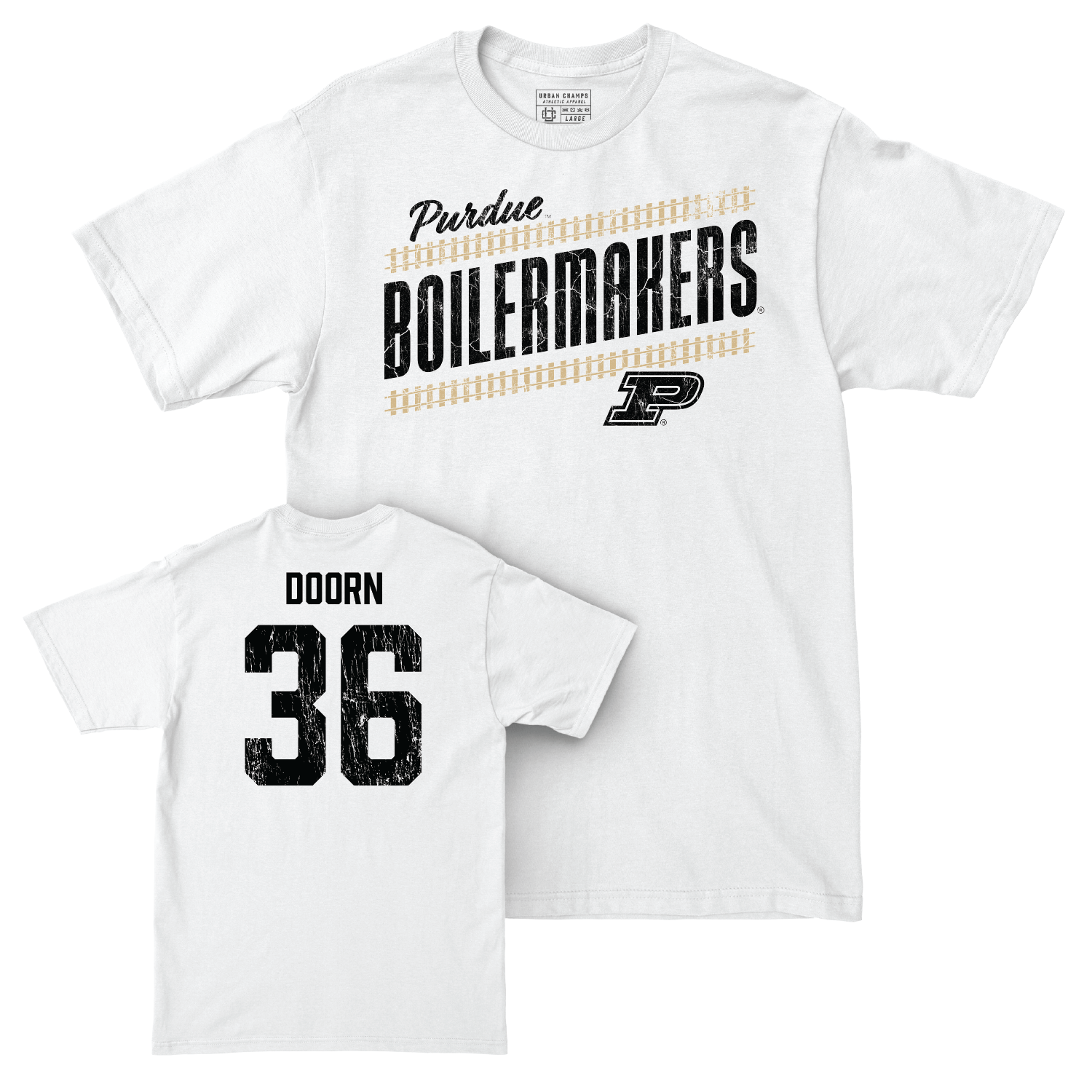 Baseball White Slant Comfort Colors Tee - Carter Doorn | #36 Youth Small