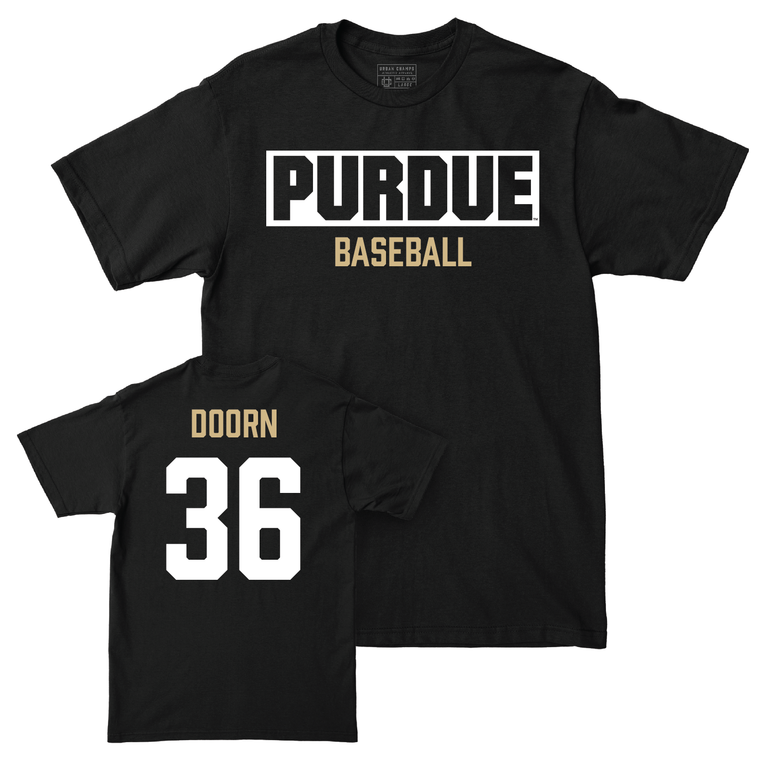 Baseball Black Staple Tee - Carter Doorn | #36 Youth Small