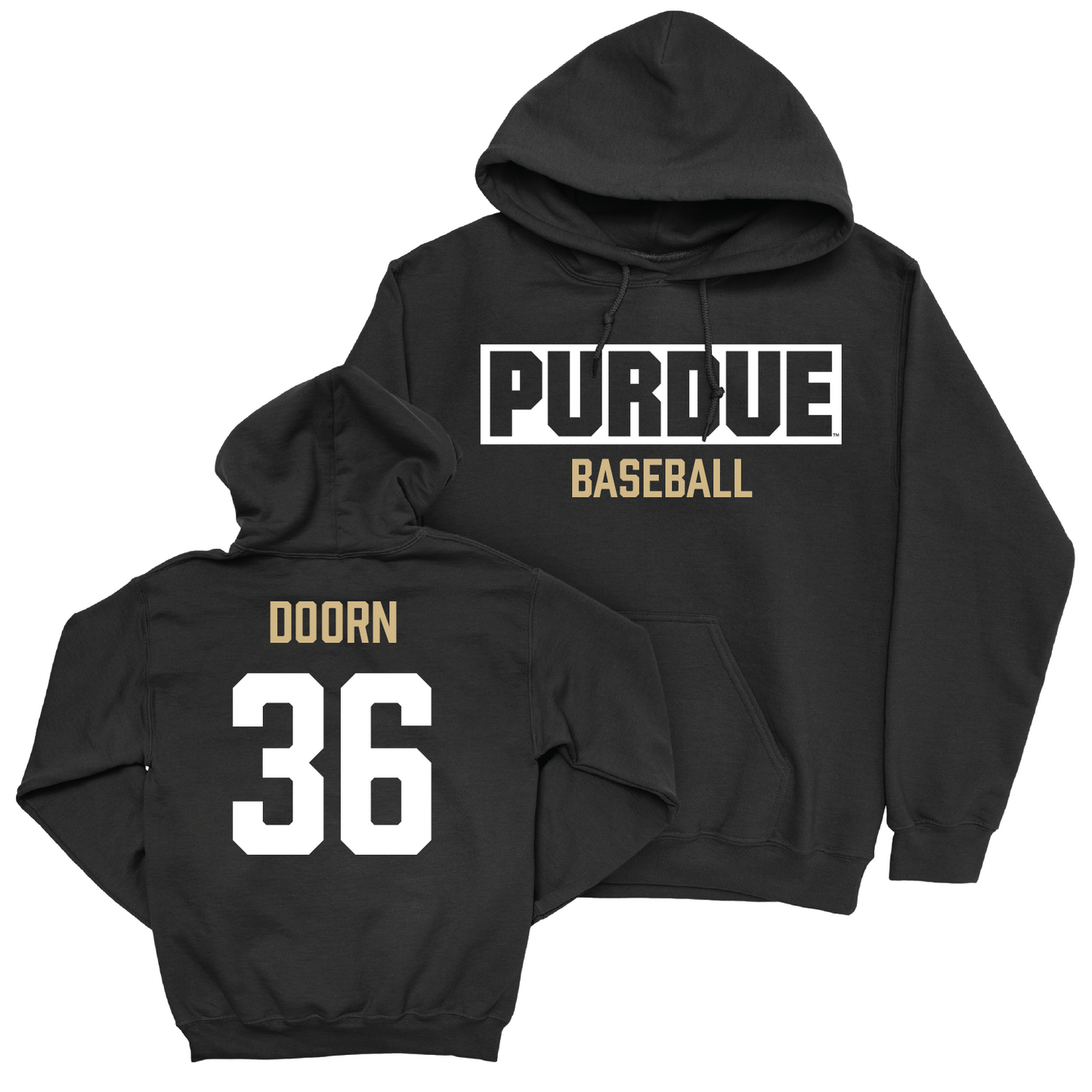 Baseball Black Staple Hoodie - Carter Doorn | #36 Youth Small