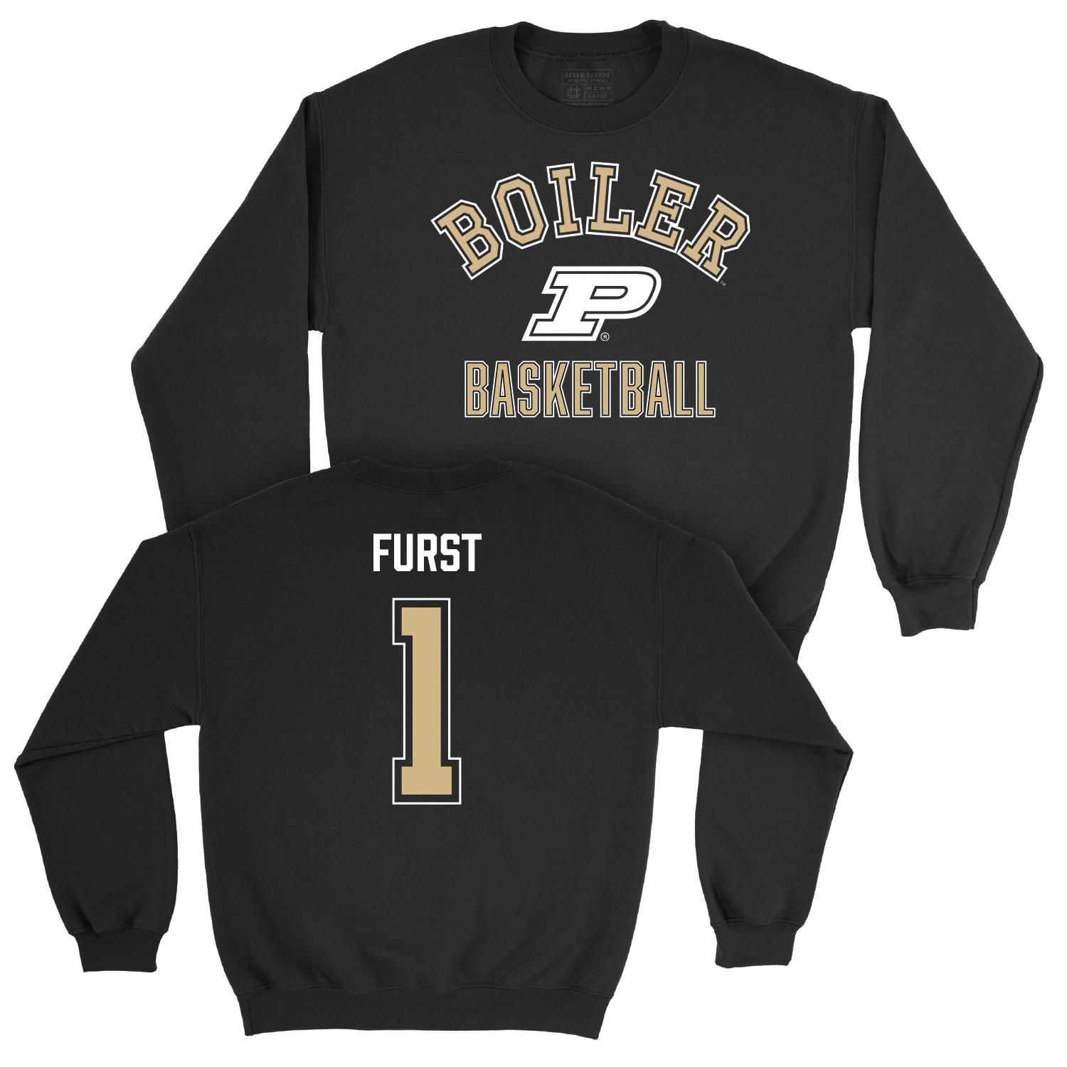 Men's Basketball Black Classic Crew - Caleb Furst | #1 Youth Small