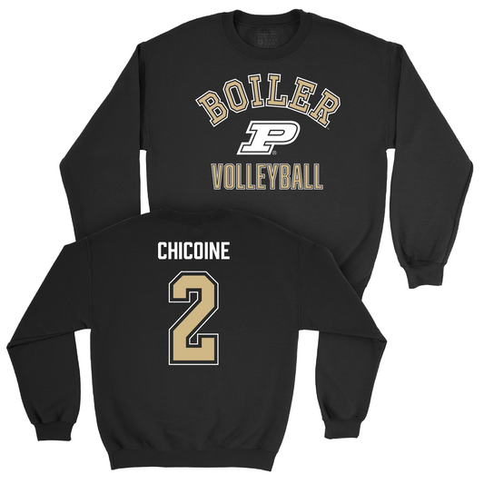 Women's Volleyball Black Classic Crew - Chloe Chicoine | #2 Youth Small