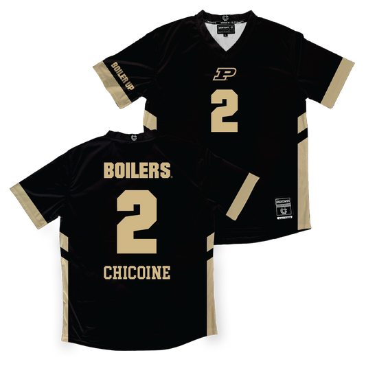 Black Purdue Women's Volleyball Jersey - Chloe Chicoine | #2 Youth Small