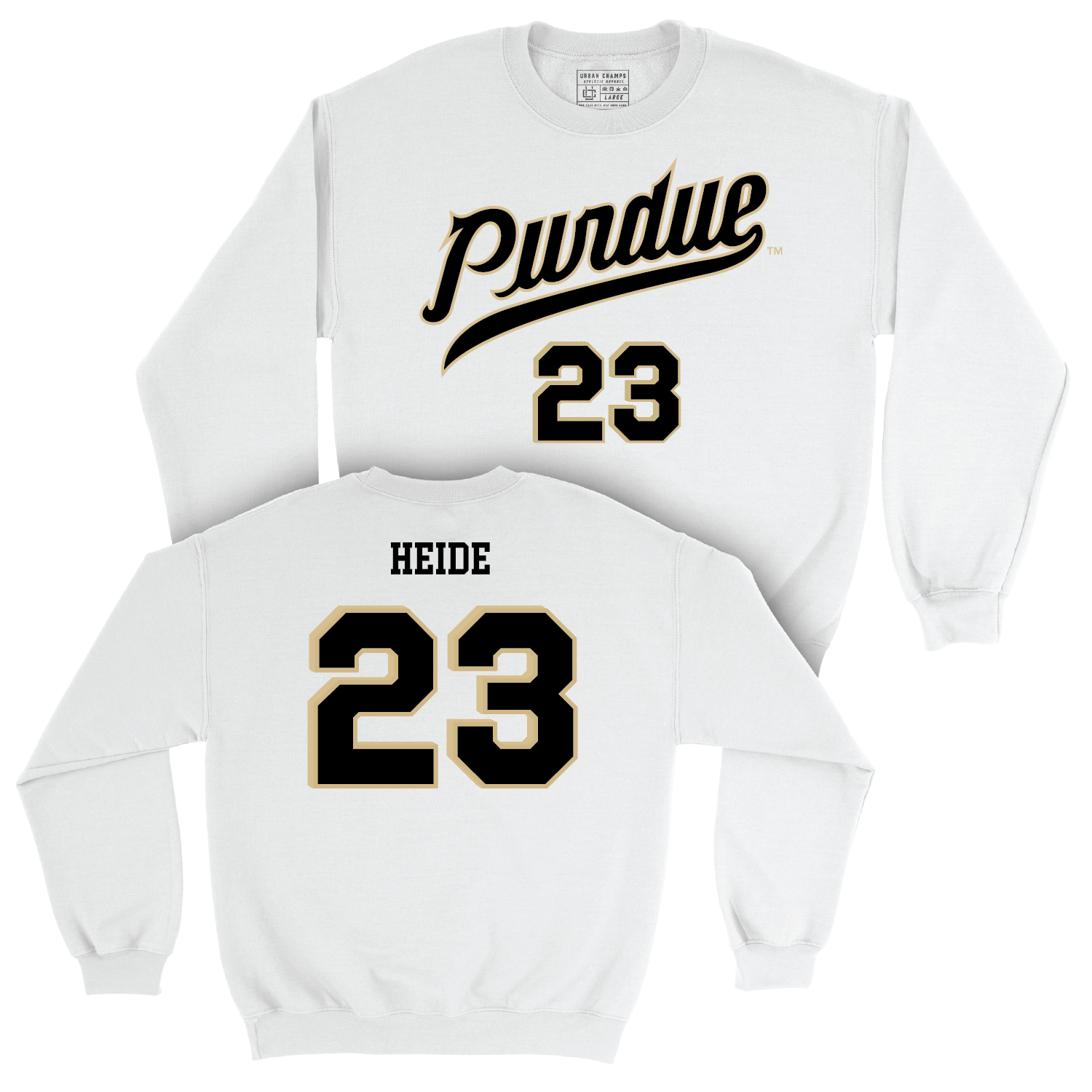 Men's Basketball White Shirsey Crew - Camden Heide | #23 Youth Small