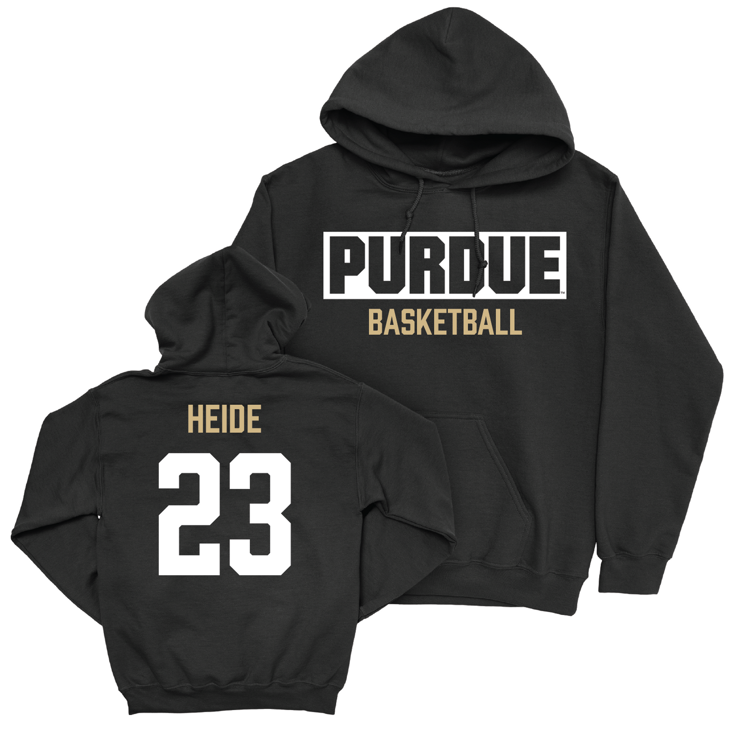 Men's Basketball Black Staple Hoodie - Camden Heide | #23 Youth Small