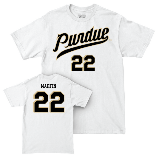 Men's Basketball White Shirsey Comfort Colors Tee - Chase Martin | #22 Youth Small