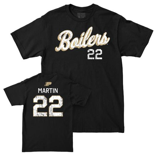 Men's Basketball Black Script Tee - Chase Martin | #22 Youth Small