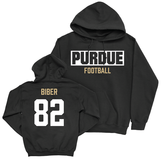 Football Black Staple Hoodie - Drew Biber | #82 Youth Small
