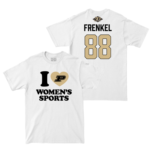 50th Anniversary Women's Soccer Love Sports White Comfort Colors Tee - Dina Frenkel Small