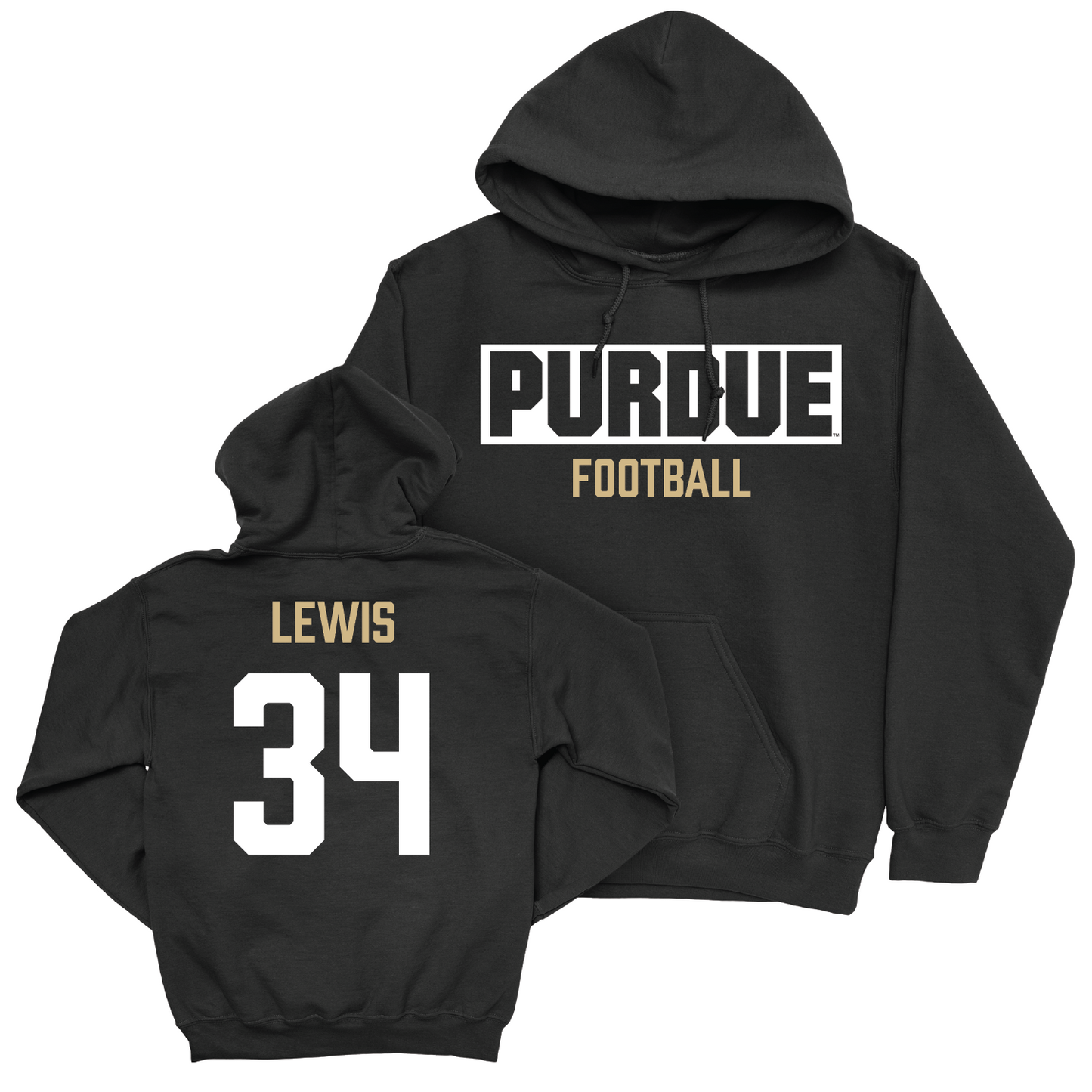 Football Black Staple Hoodie - Damarjhe Lewis | #34 Youth Small