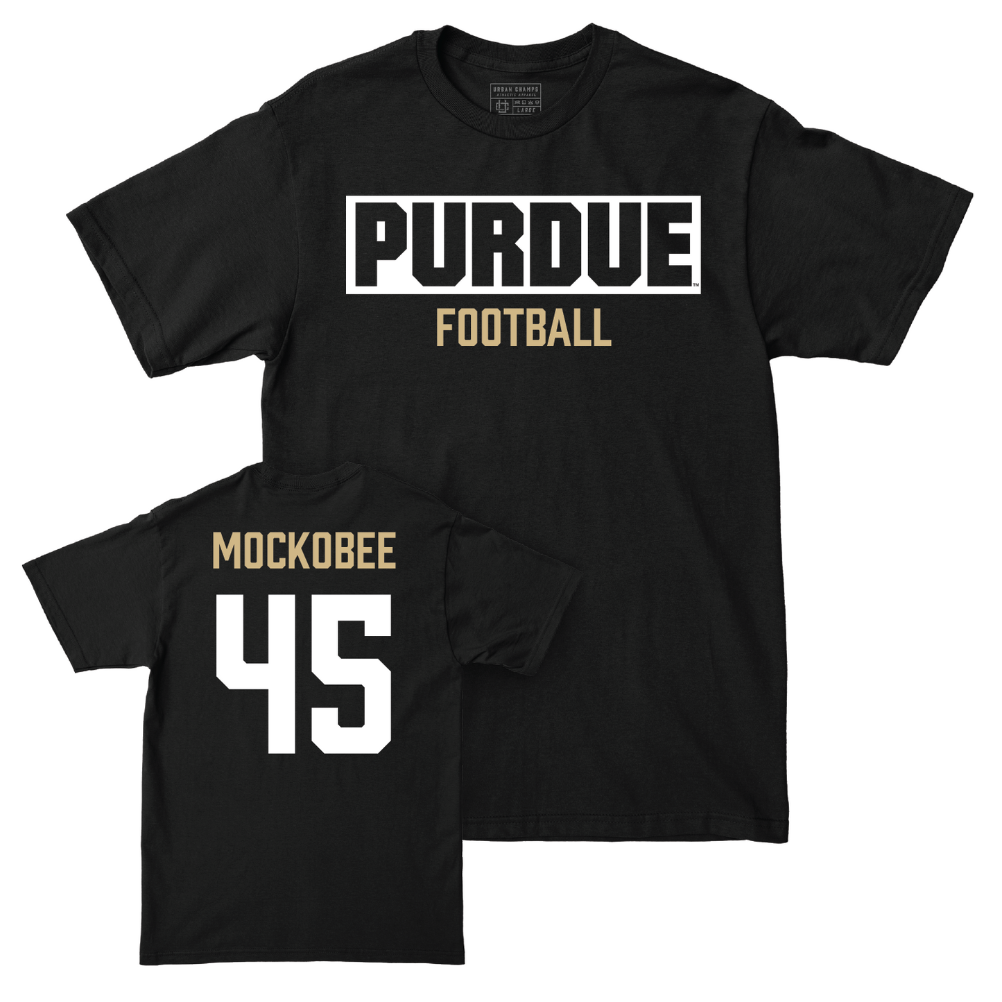 Football Black Staple Tee - Devin Mockobee | #45 Youth Small