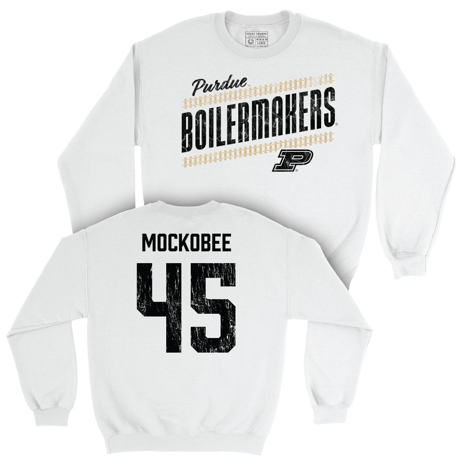 Football White Slant Crew - Devin Mockobee | #45 Youth Small