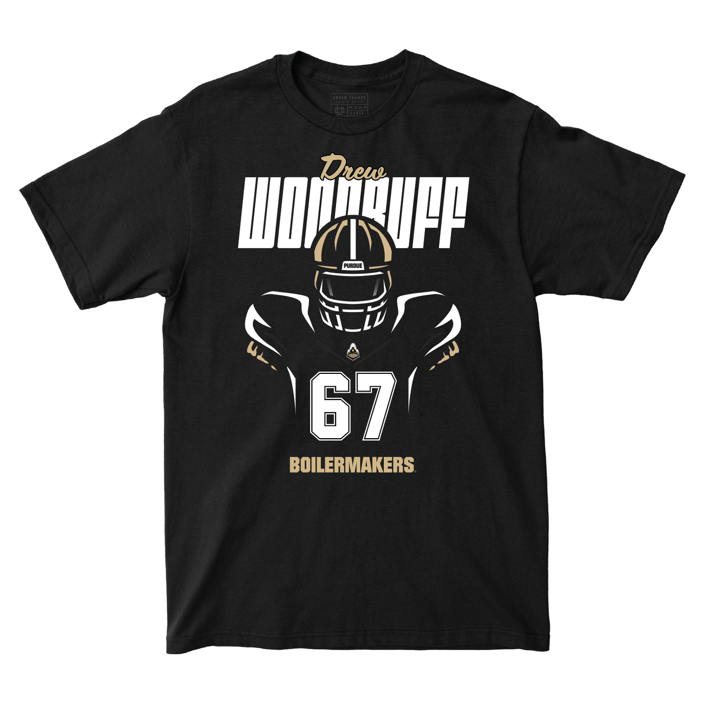 Silhouette Black Football Tee - Drew Woodruff | #67 Youth Small / Drew Woodruff | #67