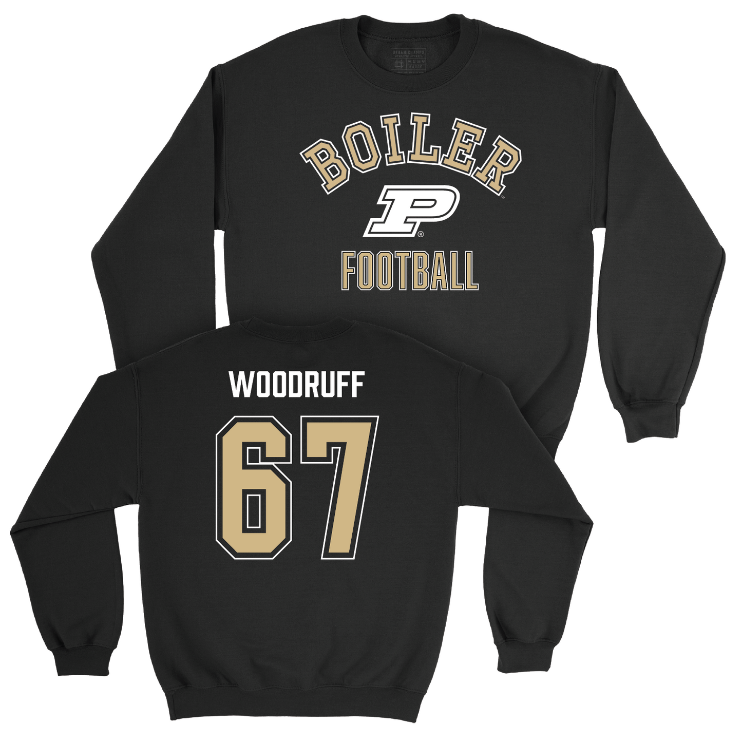 Football Black Classic Crew - Drew Woodruff | #67 Youth Small