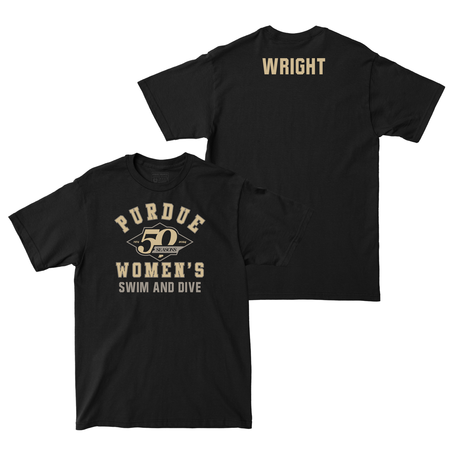 50th Anniversary Women's Swim & Dive Diamond Black Tee - Daryn Wright