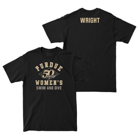 50th Anniversary Women's Swim & Dive Diamond Black Tee - Daryn Wright