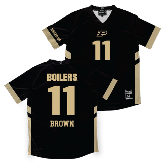 Black Purdue Women's Volleyball Jersey - Emily Brown | #11 Youth Small