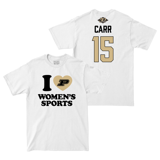 50th Anniversary Women's Volleyball Love Sports White Comfort Colors Tee - Elizabeth Carr | #15 Small